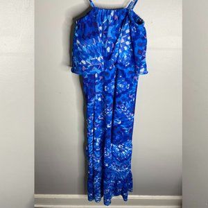 BLUE PRINTED MAXI DRESS